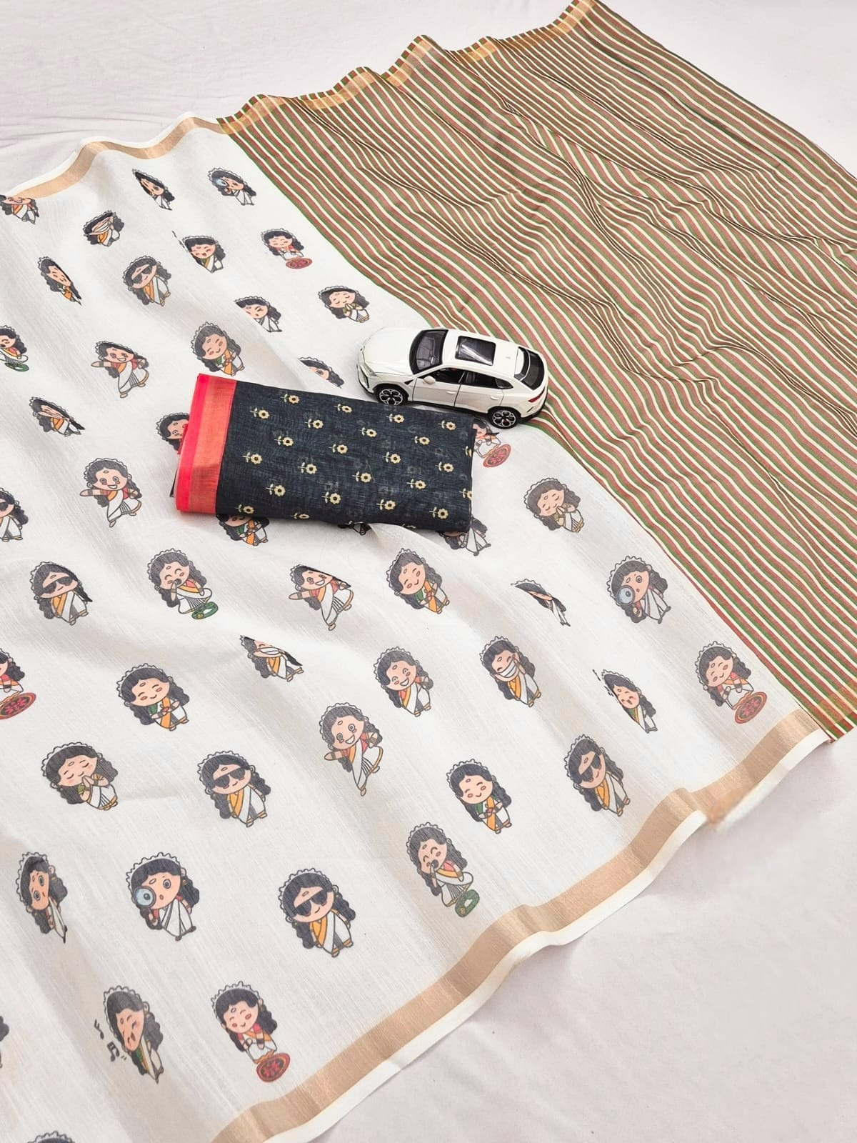 Kerala Mural Print Kota Cotton Saree